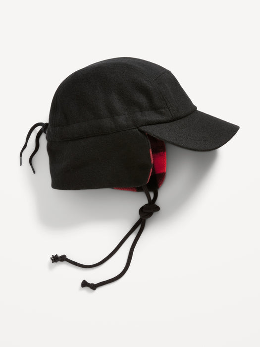 Cozy Sherpa-Lined Trapper Hat for Men - Black