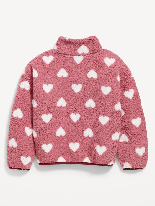 Cozy Sherpa Printed Zip-Front Jacket for Girls