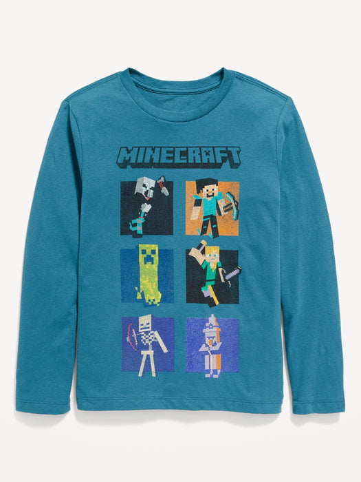 Long-Sleeve Gender-Neutral Minecraft™ Graphic T-Shirt for Kids