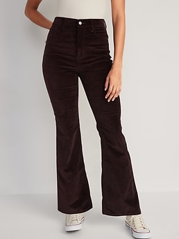 Higher High-Waisted Velvet Flare Pants for Women