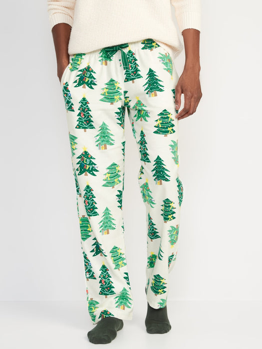 Printed Flannel Pajama Pants for Men - Multi