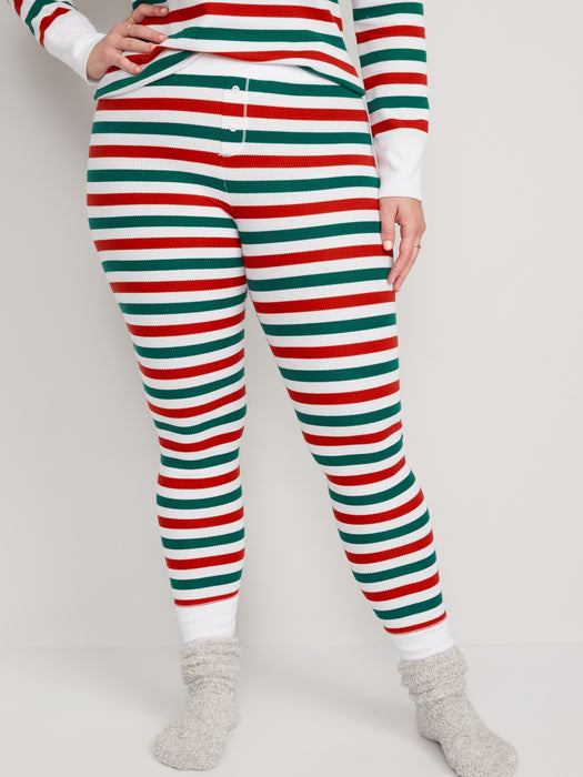 Matching Printed Thermal-Knit Pajama Leggings for Women