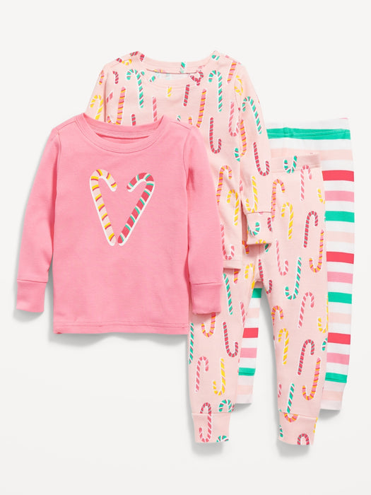 Unisex 4-Piece Pajama Set for Toddler & Baby