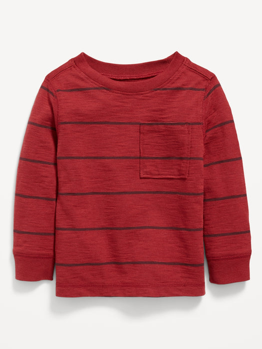 Long-Sleeve Thick-Knit Pocket T-Shirt for Toddler Boys