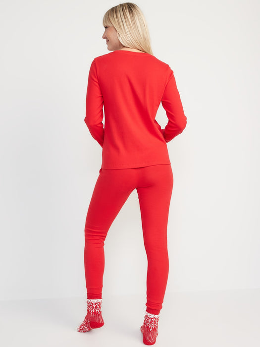 Matching Graphic Pajama Set for Women - Multi