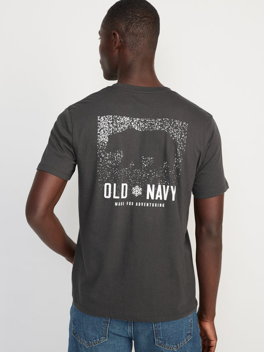 Logo-Graphic Crew-Neck T-Shirt for Men - Black