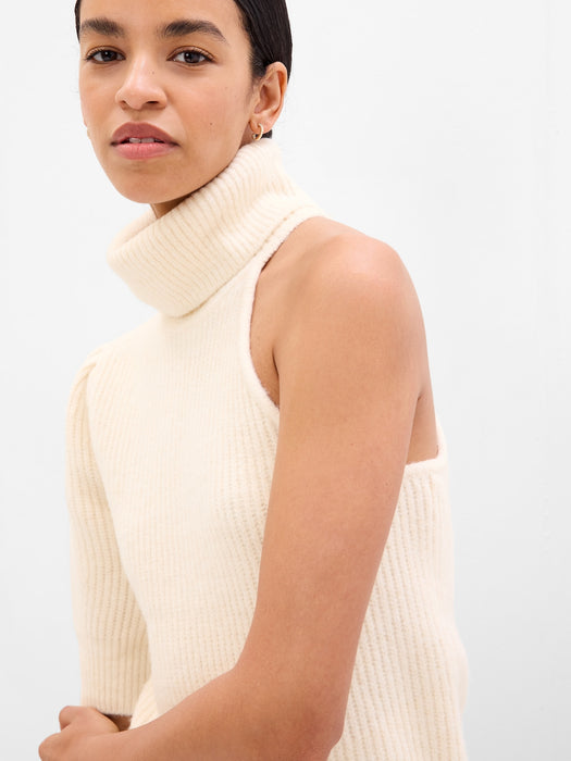 One-Shoulder Turtleneck Sweater