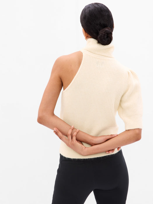 One-Shoulder Turtleneck Sweater