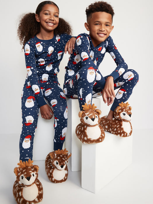 Matching Santa Claus Gender-Neutral Snug-Fit Pajamas for Kids