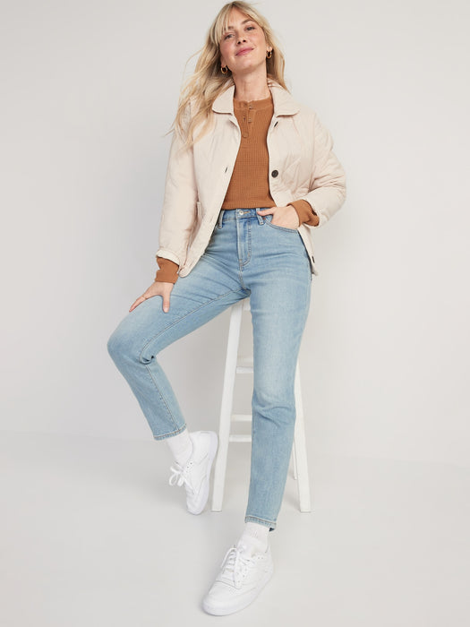 High-Waisted OG Straight Built-In Warm Ankle Jeans for Women