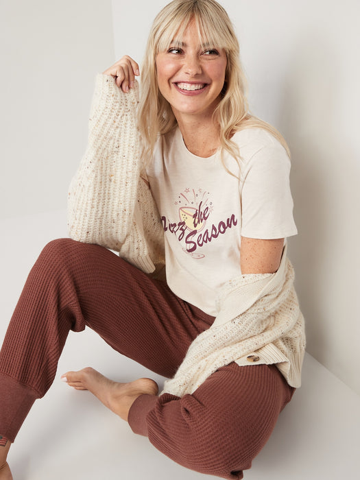 EveryWear Slub-Knit Holiday Graphic T-Shirt for Women