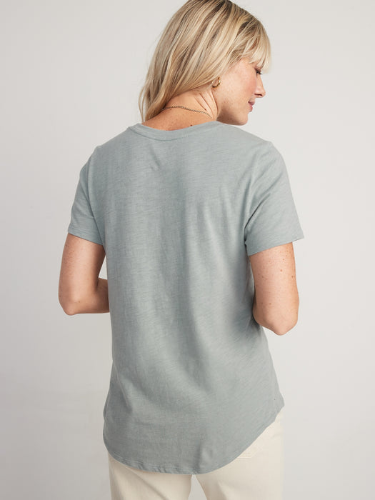 EveryWear Logo Graphic Slub-Knit T-Shirt for Women - Silver