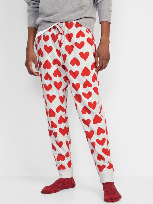 Matching Printed Flannel Jogger Pajama Pants for Men