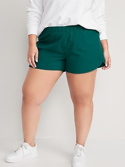 Mid-Rise StretchTech Dolphin-Hem Run Shorts for Women -- 3-inch inseam