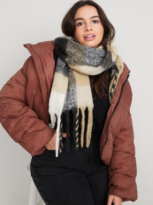 Cozy Soft-Brushed Patterned Scarf for Women