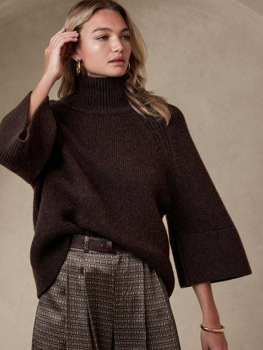 Firenze Flare-Sleeve Sweater - Cabin Brown