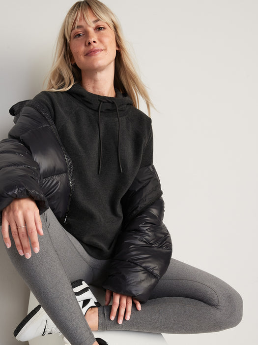 Microfleece Funnel-Neck Pullover Hoodie for Women