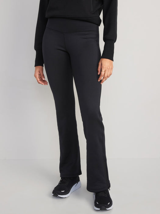 High-Waisted UltraCoze Fleece-Lined Flare Leggings for Women