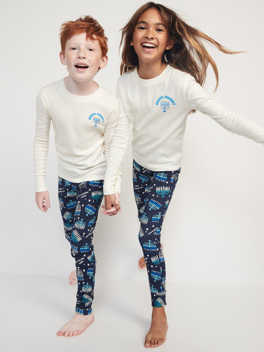Gender-Neutral Matching Print Snug-Fit Pajama Set for Kids