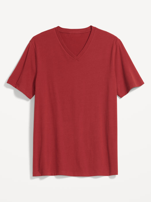 Soft-Washed V-Neck T-Shirt for Men - Red