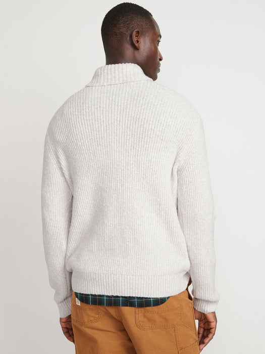 Textured-Knit Shawl-Collar Sweater for Men