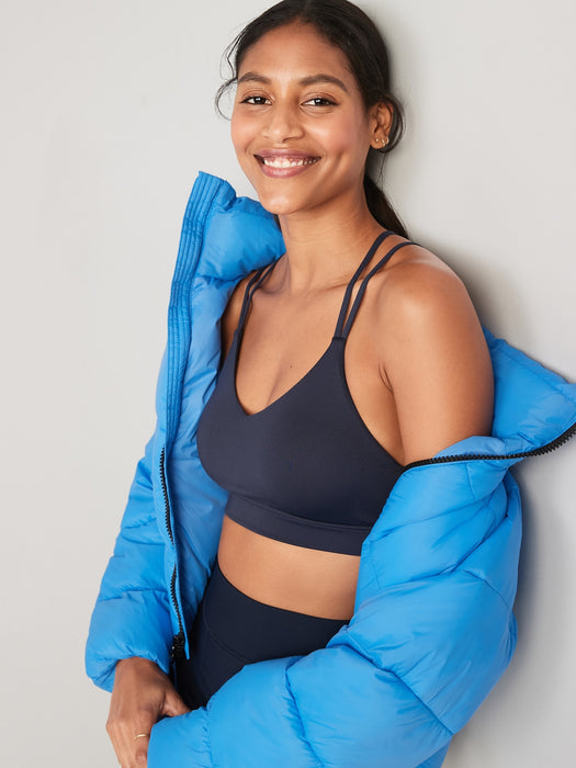 Light Support Strappy V-Neck Sports Bra for Women