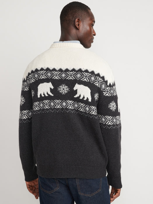 Cozy Matching Fair Isle Sweater for Men