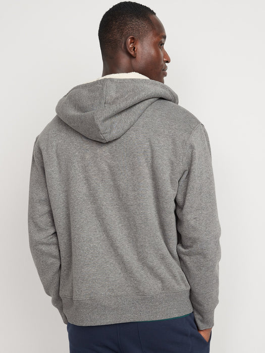 Sherpa-Lined Zip Hoodie for Men