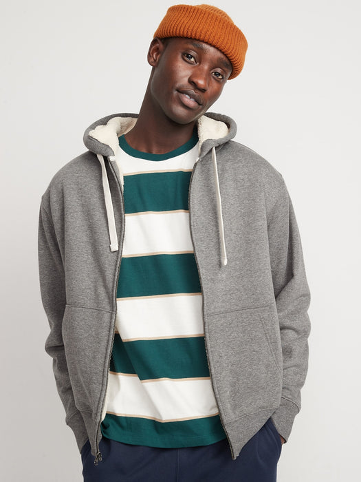 Sherpa-Lined Zip Hoodie for Men
