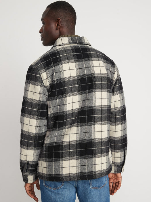 Soft-Brushed Sherpa-Lined Shacket for Men