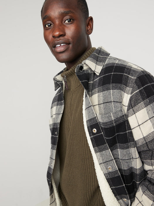 Soft-Brushed Sherpa-Lined Shacket for Men