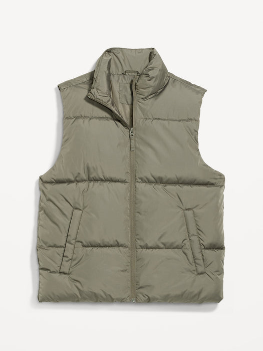 Frost-Free Water-Resistant Zip-Front Puffer Vest for Men