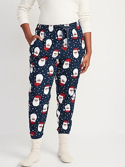 Printed Flannel Jogger Pajama Pants for Women