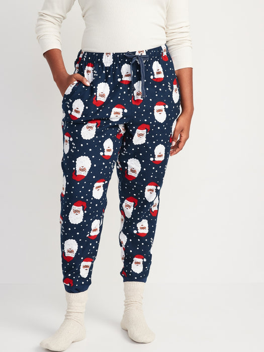 Printed Flannel Jogger Pajama Pants for Women