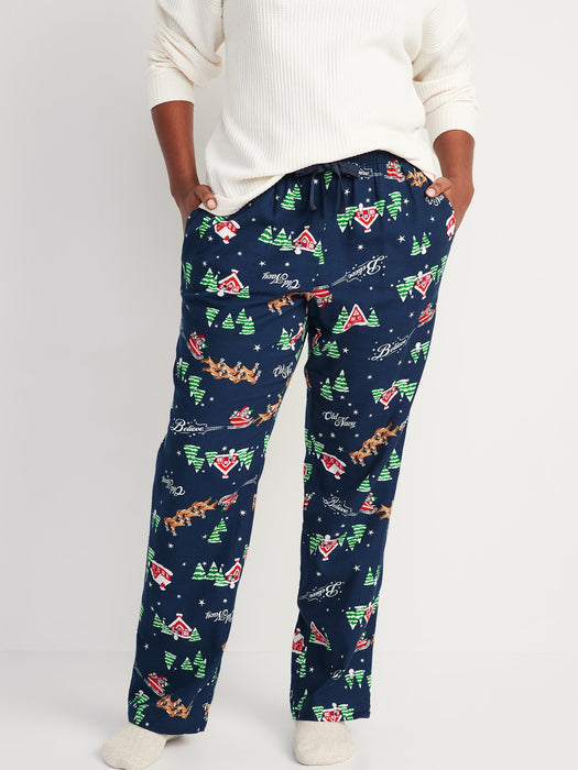Printed Flannel Pajama Pants for Women