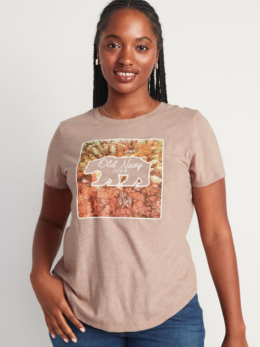 EveryWear Logo Graphic T-Shirt for Women - Brown