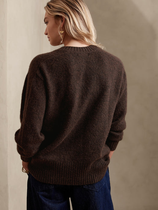 Isola Brushed Cashmere Sweater - Dark Brown