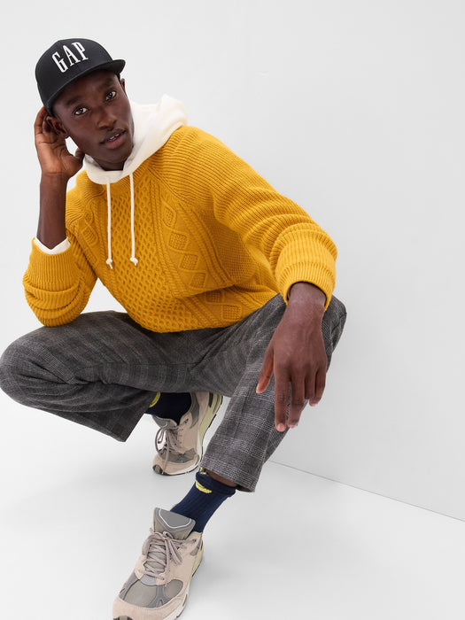 Cable-Knit Crewneck Sweater