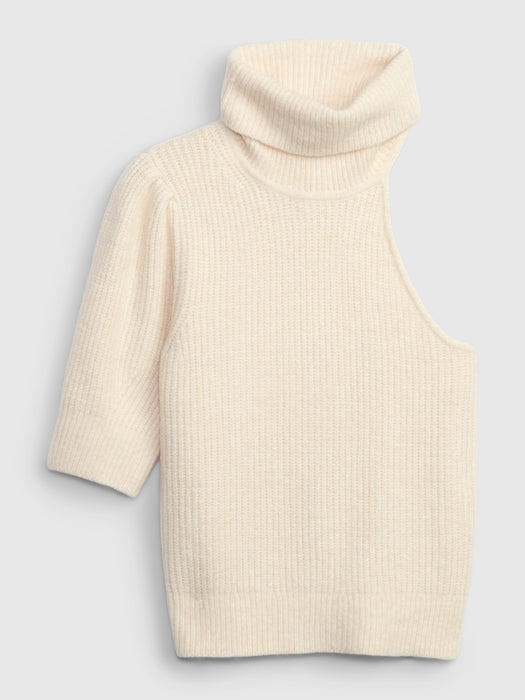 One-Shoulder Turtleneck Sweater