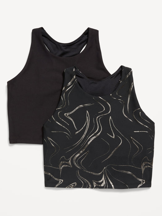 PowerSoft Longline Sports Bra 2-Pack for Girls - Black