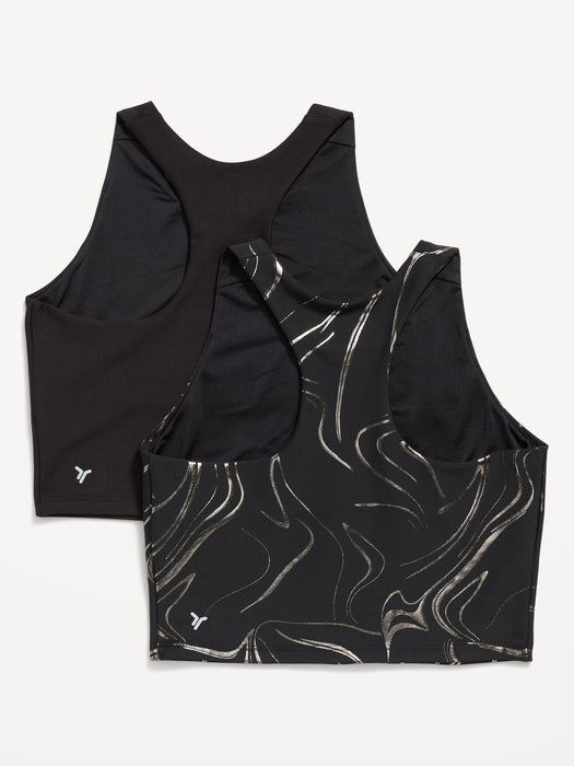 PowerSoft Longline Sports Bra 2-Pack for Girls - Black