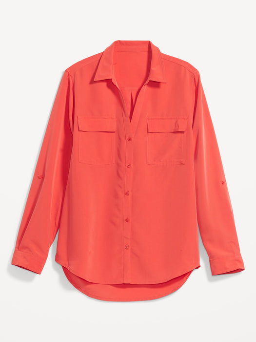 Utility Button-Down Shirt for Women - Multi