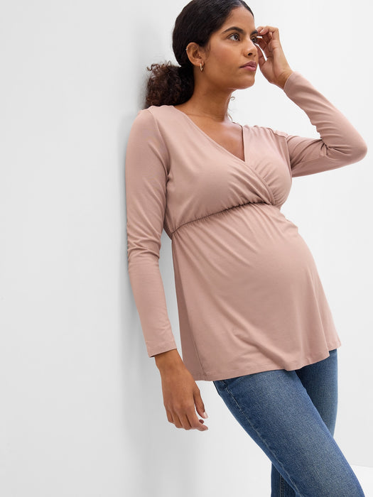 Maternity Jersey Nursing Wrap Top