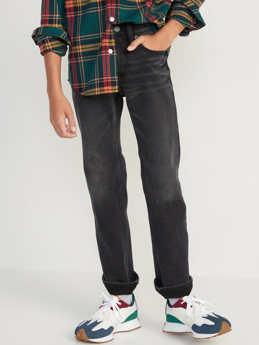 Straight Built-In Warm Jeans for Boys - Gray