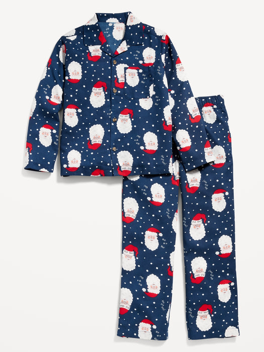 Gender-Neutral Matching Flannel Pajama Set for Kids - Beige