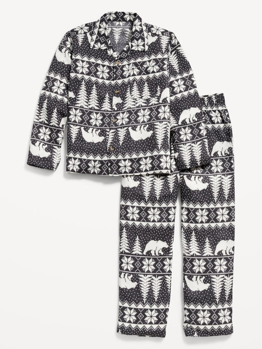 Gender-Neutral Matching Flannel Pajama Set for Kids - Multi