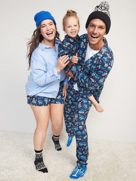 Matching Printed Flannel Pajama Boxer Shorts for Men --7-inch inseam - Multi
