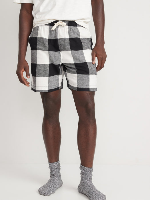 Matching Printed Flannel Pajama Shorts for Men -- 7-inch inseam - Multi