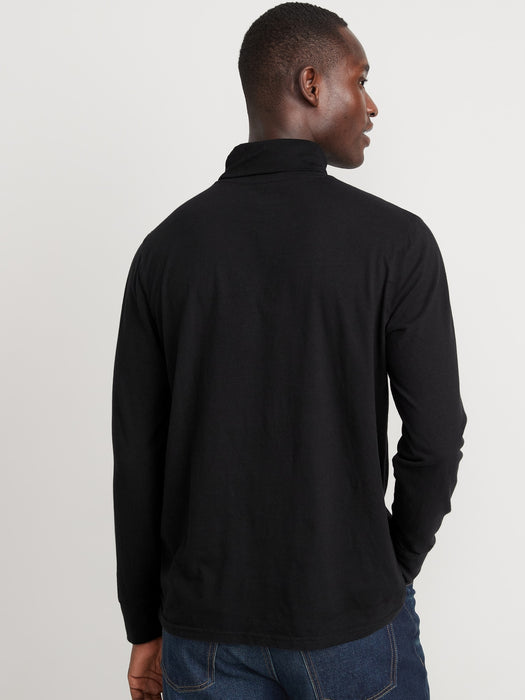 Turtleneck Jersey-Knit Long-Sleeve T-Shirt for Men