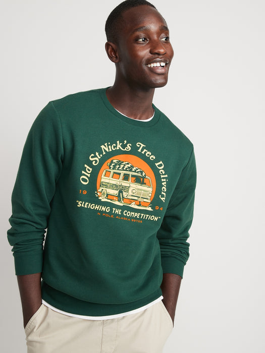 Holiday Graphic Crew-Neck Sweatshirt for Men